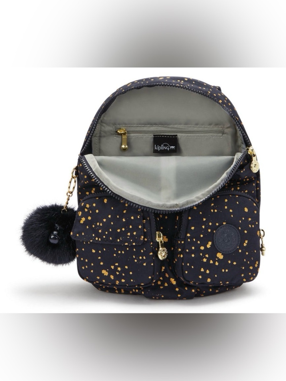 LiKE NEW Kipling Lovebug Small Printed Backpack- Golden Night - Picture 3 of 10